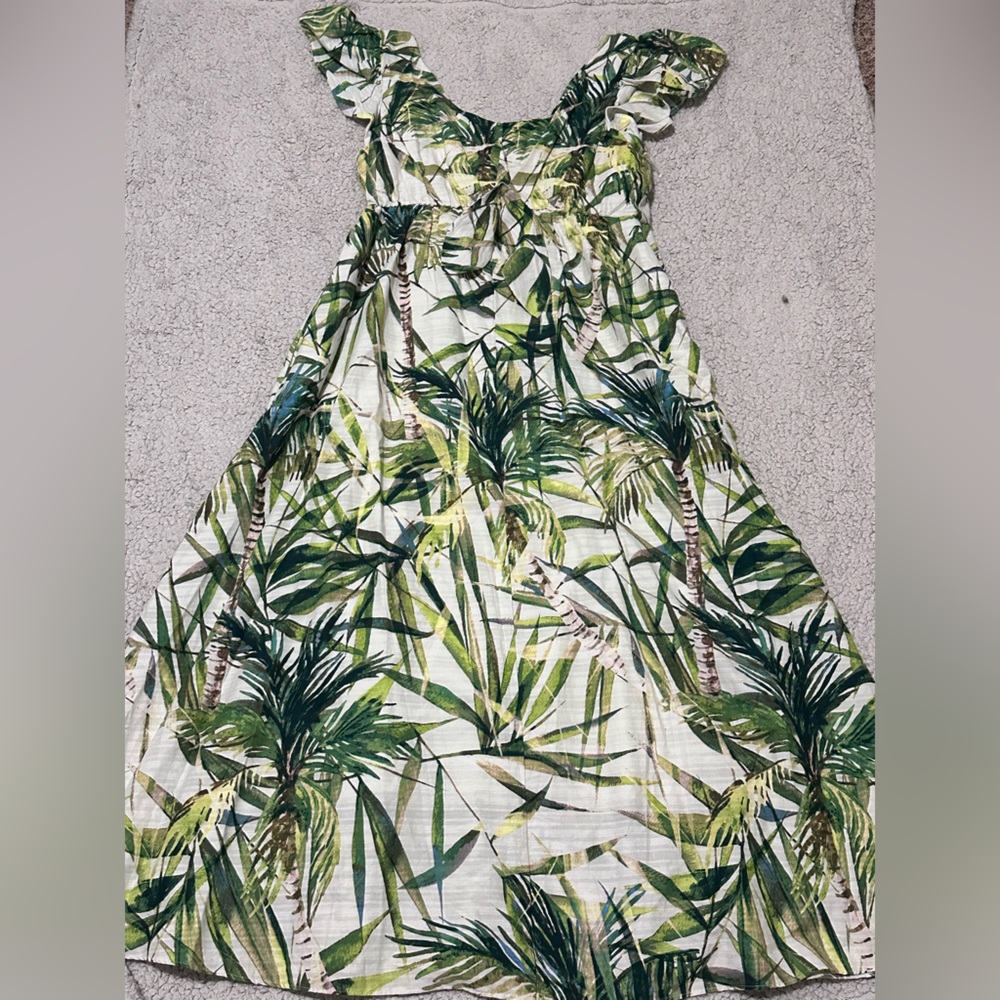 Taylor Green Palm Print Dress